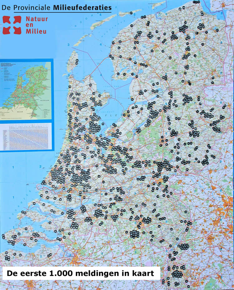 Kaart van Stichting Natuur en Milieu over verrommeling in Nederland april 2007
