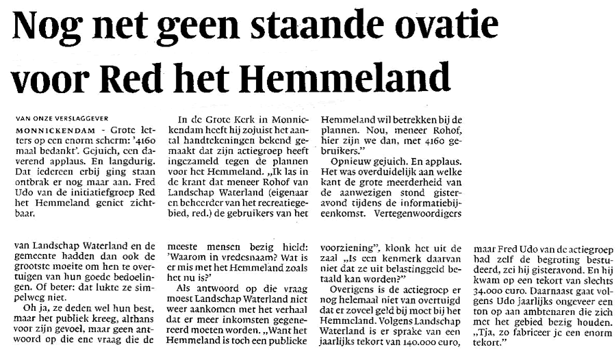 artikel Noord-Hollands Dagblad 28 sep 2006