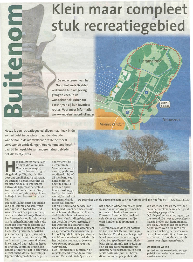 'Klein maar compleet recreatiegebied' (Noord-Hollands Dagblad).