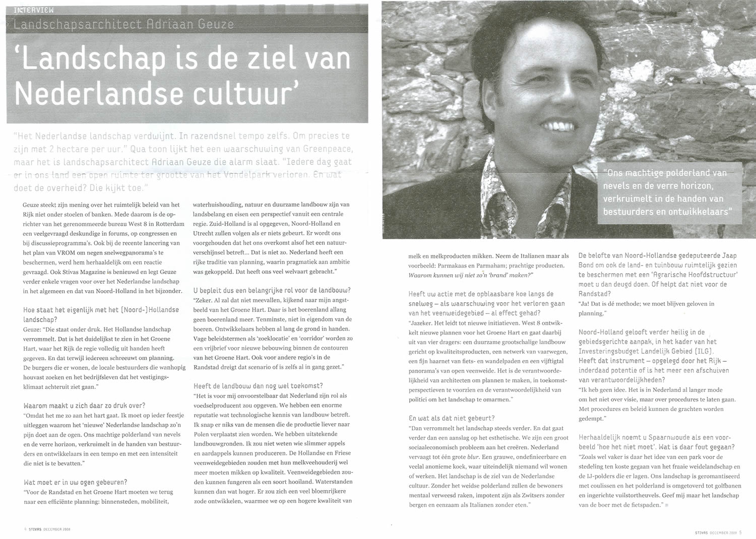 'Landschap is de ziel van Nederlandse cultuur' (Adriaan Geuze).