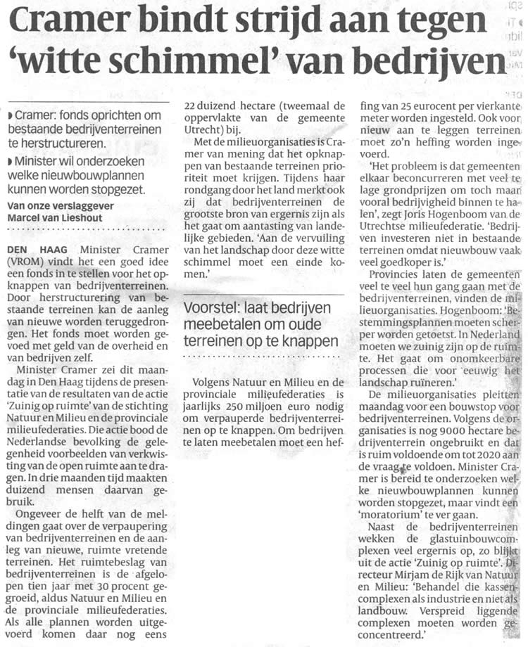Artikel Witte Schimmel De Volkskrant 3 april 2007